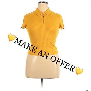 NWT💛YELLOW O-RING HALF ZIP SHIRT💛